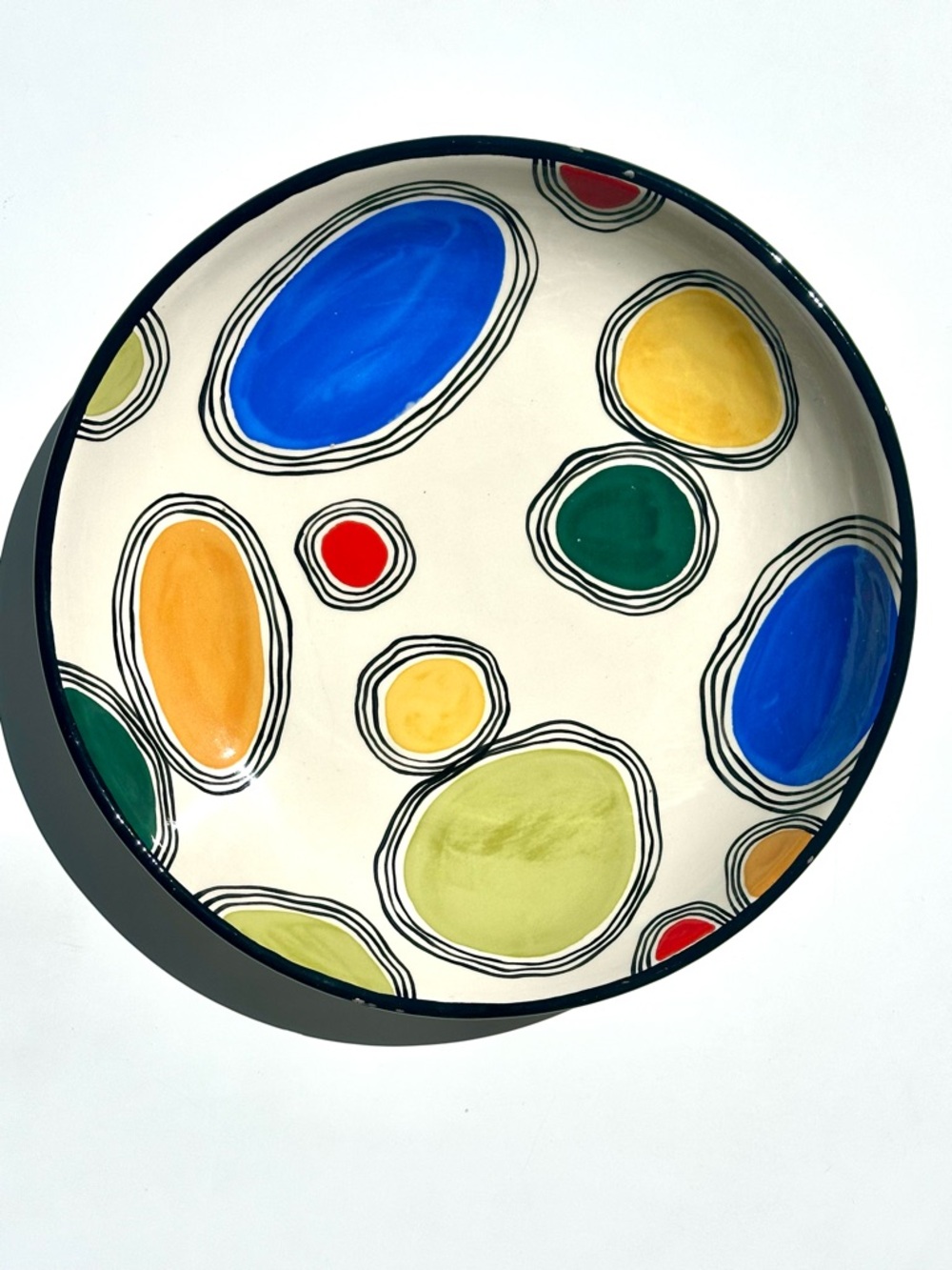 Susan Eslick American Post Modern Art Decorative Bowl Abstract Dot (1999) 13.5”